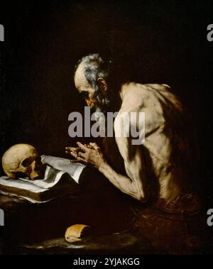 José de Ribera / 'Saint Paul der Einsiedler', ca. 1637, spanische Schule, Öl auf Leinwand, 118 cm x 98 cm, P01115. MUSEUM: MUSEO DEL PRADO, MADRID, SPANIEN. Stockfoto