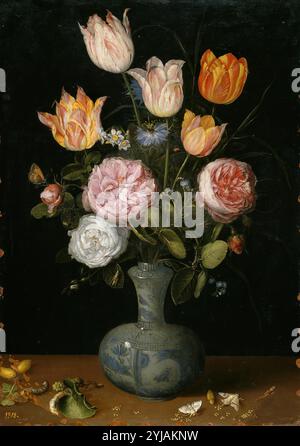 Jan Brueghel 'el Viejo' / 'Vase der Blumen', 17. Jahrhundert, Flämische Schule, Öl auf Kupfer, 48 cm x 35 cm, P01421. MUSEUM: MUSEO DEL PRADO, MADRID, SPANIEN. Stockfoto