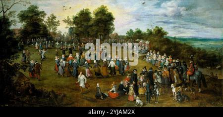 Jan Brueghel 'el Viejo' / 'Volkstanz vor den Erzherzögen', 1623, Flämische Schule, Öl auf Leinwand, 130 cm x 266 cm, P01439. MUSEUM: MUSEO DEL PRADO, MADRID, SPANIEN. Stockfoto