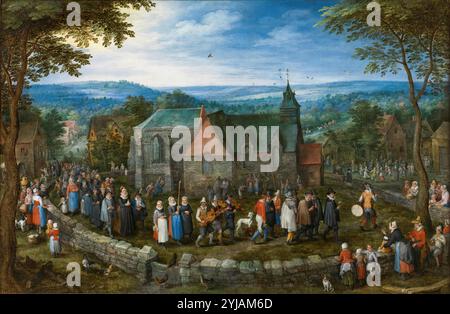 Jan Brueghel „el Viejo“ / „Landhochzeit“, 1621-1623, Flämische Schule, Öl auf Leinwand, 84 cm x 126 cm, P01441. MUSEUM: MUSEO DEL PRADO, MADRID, SPANIEN. Stockfoto