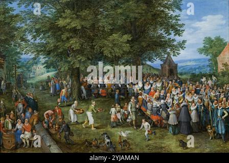 Jan Brueghel 'el Viejo' / 'Hochzeitsmahl unter dem Vorsitz des Erzherzogs und der Infantin', ca. 1622, Flämische Schule, Öl auf Leinwand, 84 cm x 126 cm, P01442. MUSEUM: MUSEO DEL PRADO, MADRID, SPANIEN. Stockfoto