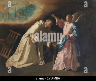 Francisco de Zurbarán / 'Saint Peter Nolasco's Vision', 1629, spanische Schule, Öl auf Leinwand, 179 cm x 223 cm, P01236. MUSEUM: MUSEO DEL PRADO, MADRID, SPANIEN. Stockfoto