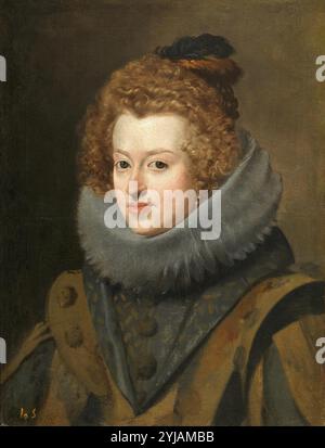 Diego Rodríguez de Silva y Velázquez / Maria de Austria, Königin von Ungarn, ca. 1630, Spanischschule, Öl auf Leinwand, 59,5 cm x 44,5 cm, P01187. MUSEUM: MUSEO DEL PRADO, MADRID, SPANIEN. MARIA DE HUNGRIA. Stockfoto