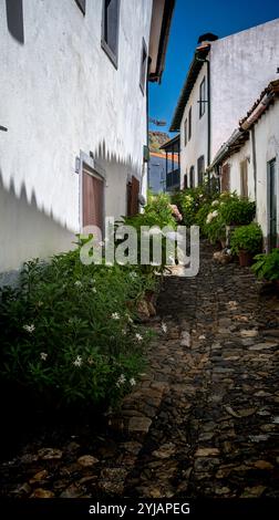 Straßen von Braganca, Portugal. Juli 2021 Stockfoto