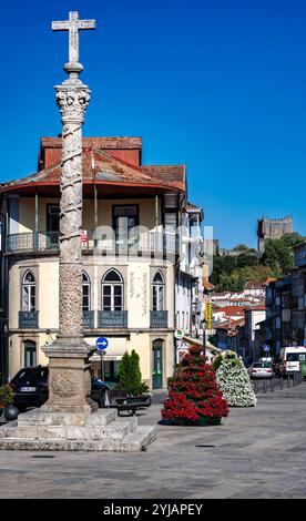 Straßen von Braganca, Portugal. Juli 2021 Stockfoto