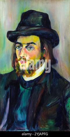 Erik Satie (1866–1925), französischer Komponist und Pianist, Portraitgemälde in Öl auf Leinwand von Suzanne Valadon, 1892-1893 Stockfoto