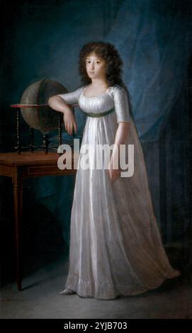Agustín Esteve y Marqués / 'Joaquina Tellez-Giron, Tochter des Herzogs und der Herzogin von Osuna', 1798, spanische Schule, Öl auf Leinwand, 190 cm x 116 cm, P02581. MUSEUM: MUSEO DEL PRADO, MADRID, SPANIEN. Stockfoto