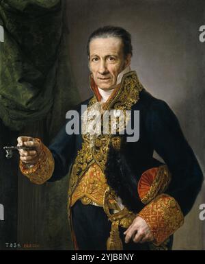 Vicente López Portaña / 'Luis Veldrof, aposentador Mayor y conserje del Real Palacio', ca. 1820, spanische Schule, Öl auf Leinwand, 99,5 cm x 80,5 cm, P04407. MUSEUM: MUSEO DEL PRADO, MADRID, SPANIEN. Stockfoto