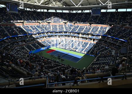 Arthur Ashe Stadium während eines ruhigen Moments bei den US Open Stockfoto