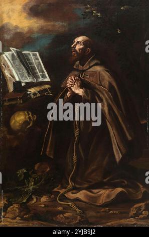 Luis Tristán / „Sankt Peter von Alcantara“, Anfang des 17. Jahrhunderts, spanische Schule, Öl auf Leinwand, 169 cm x 111 cm, P03078. MUSEUM: MUSEO DEL PRADO, MADRID, SPANIEN. Autor: LUIS TRISTAN. Stockfoto