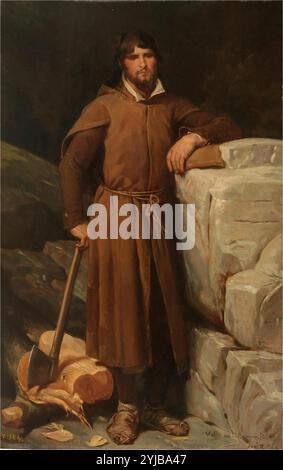 Valeriano Domínguez Bécquer / „der Holzfäller“, 1866, spanische Schule, Öl auf Platte, 65 cm x 41 cm, P04236. MUSEUM: MUSEO DEL PRADO, MADRID, SPANIEN. Stockfoto