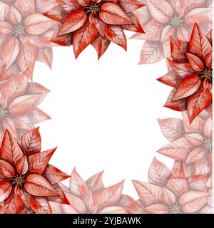 Silvester Weihnachten handgezeichnete Aquarellillustration mit Weihnachtsstern Stock Vektor