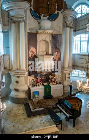 20. Weber-Festival Pokoj, Woiwodschaft Opole, Polen Klavierkonzert des Ravel Klavierduos am 9. Juni 2023 in der Sophienkirche von Pokoj/Bad Carlsruhe, Woiwodschaft Opole, Polen, im Rahmen des 20. Musikfestivals der historischen Parkanlagen und Gärten zu Ehren von Carl Maria von Weber vom 8. 10. Juni 2023 nur zur redaktionellen Verwendung. Stockfoto