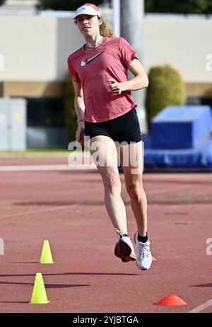 Belek, Türkei. November 2024. Belgische Noor Vidts, aufgenommen während der jährlichen Bühne des Teams Belgien (13.-20.11), in Belek, Türkei, Donnerstag, 14. November 2024, BELGA PHOTO ERIC LALMAND Credit: BELGA News Agency/Alamy Live News Stockfoto