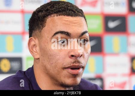 Burton Upon Trent, Großbritannien. November 2024. England Mittelfeldspieler Morgan Rogers während der Pressekonferenz des England Training & Media Day im St. George's Park, Burton upon Trent, England, Großbritannien am 12. November 2024 Credit: Every Second Media/Alamy Live News Stockfoto