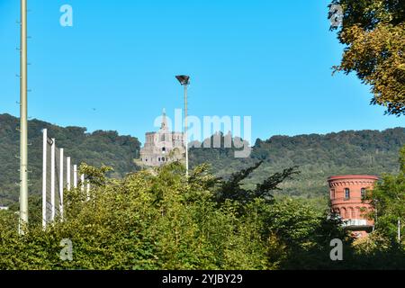 Stadt ​​of Kassel in Hessen Deutschland. Fernsicht auf das Herkules-Denkmal im bergpark. Stockfoto