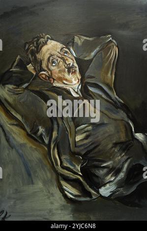 Albert Ehrenstein (1886-1950). Deutscher expressionistischer Schriftsteller. Porträt von Oskar Kokoschka (1886-1980), 1914. Öl auf Leinwand. National Gallery. Prag. Tschechische Republik. Stockfoto