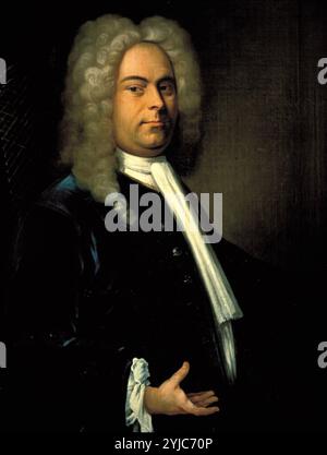 Porträt des deutschen Komponisten Georg Friedrich Händel (1685-1759). Museum: Musikmuseum, BOLONIA, ITALIA. Stockfoto