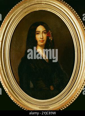 Auguste Charpentier / Portrait of George Sand, 1839, Öl auf Leinwand. Museum: MUSEE CARNAVALET, Paris, Frankreich. Stockfoto