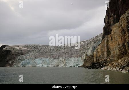 Wunderschöner Gletscher in der Nähe der Alkefjellet Klippen, Svalbard Stockfoto