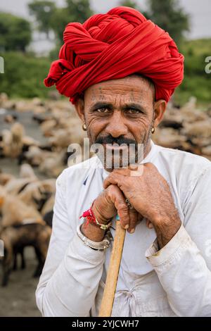 Ein Herz aus der Rabari-Gemeinde, Gujarat, Indien Stockfoto