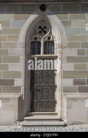 Seiteneingang der Veitskirche, Iphofen, Unterfranken, Bayern, Deutschland Europa Stockfoto