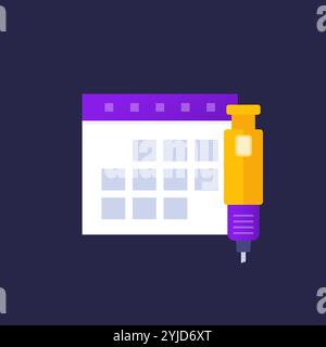 Symbol für den Insulininjektionsplan, Vektor Stock Vektor