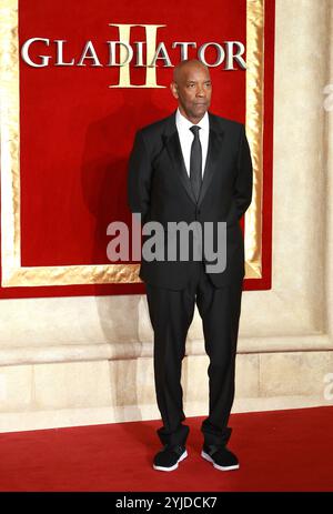 Denzel Washington nimmt an der „Gladiator II“ The Royal Film Performance und Global Premiere im odeon Luxe in London Teil. Stockfoto