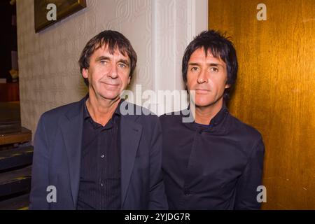 Johnny Marr hielt einen Vortrag an der Salford University als Gastprofessor für Musik am 4. November 2008 in Salford, Greater Manchester, England, Vereinigtes Königreich. Stockfoto