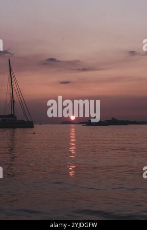 Sonnenuntergang in Cavtat, Kroatien Stockfoto