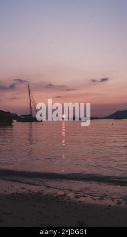 Sonnenuntergang in Cavtat, Kroatien Stockfoto