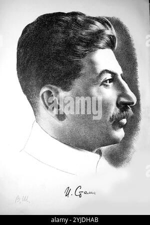 Porträt von Joseph Stalin (1879-1953). Museum: PRIVATE SAMMLUNG. Autor: Wasili Iwanowitsch Schuschajew. Copyright: Dieses Bildmaterial ist nicht gemeinfreie Inhalte. Es liegt in Ihrer Verantwortung, vor der Veröffentlichung alle erforderlichen Genehmigungen Dritter vom Urheberrechtler in Ihrem Land einzuholen. Stockfoto