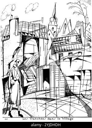 Gräben auf dem Land. Museum: State A. Puschkin Museum der Schönen Künste, Moskau. Autor: Jean Emile Laboureur. Stockfoto