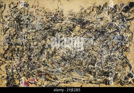 Nummer 1A, 1948. Museum: © Museum of Modern Art, New York. Autor: JACKSON POLLOCK. Copyright: Dieses Bildmaterial ist nicht gemeinfreie Inhalte. Es liegt in Ihrer Verantwortung, vor der Veröffentlichung alle erforderlichen Genehmigungen Dritter vom Urheberrechtler in Ihrem Land einzuholen. Stockfoto