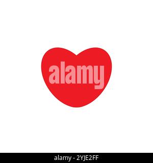 Rotes Herz auf weißem Hintergrund. Ein flaches Herz-Symbol. Stock Vektor