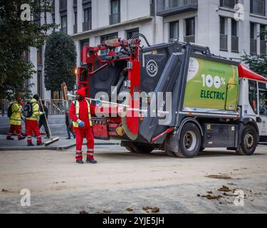 Die Reinigung beginnt nach der Lord Mayor's Show in London. Stockfoto