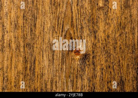 Nahaufnahme eines Holzbrettes mit schöner Maserung, Nahaufnahme eines Holzbretts mit schöner Maserung Stockfoto