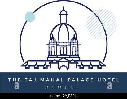 Ikonisches Taj Mahal Palace Hotel - Mumbai - Stock Illustration als EPS 10 Datei Stock Vektor