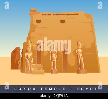 Ein großer antike ägyptische Tempelkomplex - Luxor Tempel - Stockbild als JPG FLE Stock Vektor