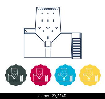 Barzan Towers - Umm Salal Mohammed Fort Towers - Stockbild als EPS 10 Datei Stock Vektor