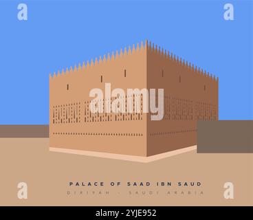 Palast von Saad ibn Saud in Diriyah - Saudi-Arabien - Stock Illustration als EPS 10 Datei Stock Vektor