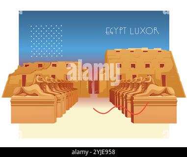 Der Tempelkomplex von Karnak – Luxor, Ägypten – Stock Illustration als EPS 10 Datei Stock Vektor