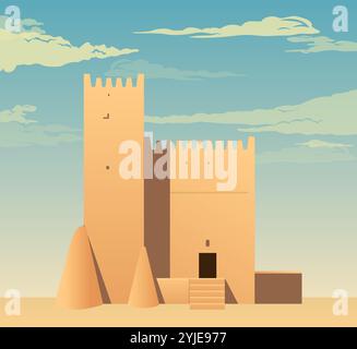 Barzan Towers - Umm Salal Mohammed Fort Towers - Stockbild als EPS 10 Datei Stock Vektor