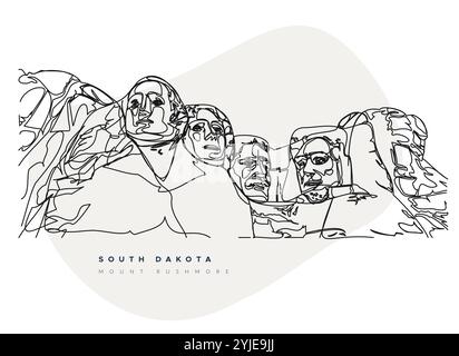 Mount Rushmore National Memorial – Stock Illustration als EPS 10 Datei Stock Vektor