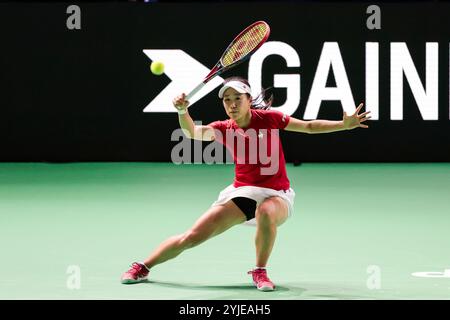 Malaga, Spanien. November 2024. MALAGA, SPANIEN - 14. NOVEMBER: NAO Hibino von Japan vor dem Billie Jean King Cup Finale im Palacio de Deportes Jose Maria Martin Carpena am 14. November 2024 in Malaga, Spanien. (Foto: Jose-Luis Contreras/MB Media/MB Media) Credit: MB Media Solutions/Alamy Live News Stockfoto