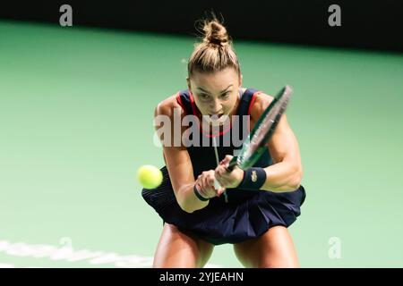 Malaga, Spanien. November 2024. MALAGA, SPANIEN - 14. NOVEMBER: Jaquésline Cristian von Rumänien vor dem Billie Jean King Cup Finale im Palacio de Deportes Jose Maria Martin Carpena am 14. November 2024 in Malaga, Spanien. (Foto: Jose-Luis Contreras/MB Media/MB Media) Credit: MB Media Solutions/Alamy Live News Stockfoto