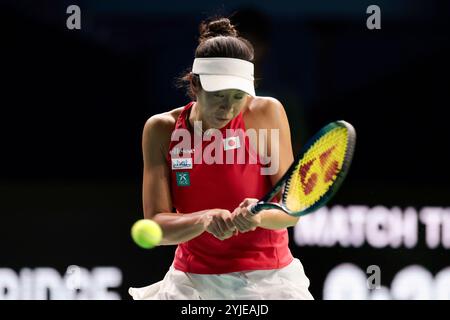 Malaga, Spanien. November 2024. MALAGA, SPANIEN - 14. NOVEMBER: ENA Shibahara aus Japan vor dem Billie Jean King Cup Finale im Palacio de Deportes Jose Maria Martin Carpena am 14. November 2024 in Malaga, Spanien. (Foto: Jose-Luis Contreras/MB Media/MB Media) Credit: MB Media Solutions/Alamy Live News Stockfoto