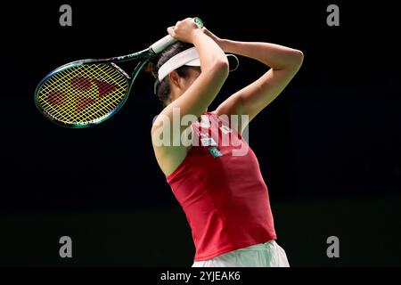 Malaga, Spanien. November 2024. MALAGA, SPANIEN - 14. NOVEMBER: ENA Shibahara aus Japan vor dem Billie Jean King Cup Finale im Palacio de Deportes Jose Maria Martin Carpena am 14. November 2024 in Malaga, Spanien. (Foto: Jose-Luis Contreras/MB Media/MB Media) Credit: MB Media Solutions/Alamy Live News Stockfoto