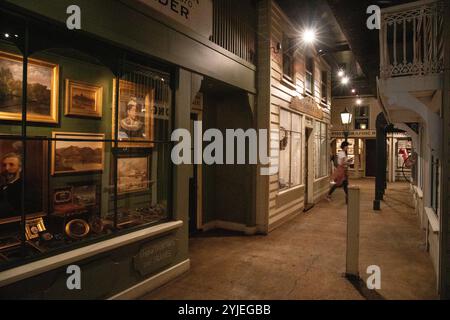 Maßstabsgetreue Darstellung der Straßen von Christchurch im 19. Jahrhundert. Stockfoto