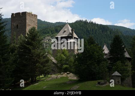 Schloss Finstergrün ist das Wahrzeichen der Salzburger Gemeinde Ramingstein bei Tamsweg im österreichischen Lungau, die Burg Finstergrün ist das Wahrzei Stockfoto